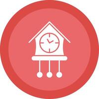 Cuckoo Clock Glyph Multi Circle Icon vector