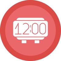 Digital Clock Glyph Multi Circle Icon vector
