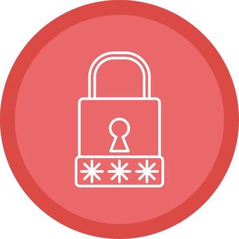 contraseña línea multi circulo icono vector