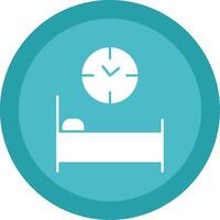 cama hora glifo multi circulo icono vector