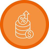 Interest Rate Line Multi Circle Icon vector