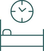 Bed Time Line Gradient Round Corner Icon vector