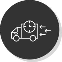 Fast Delivery Line Grey Circle Icon vector