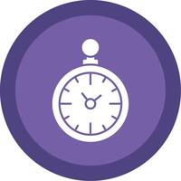 Pocket Watch Glyph Multi Circle Icon vector