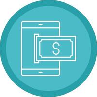 Mobile Pay Line Multi Circle Icon vector