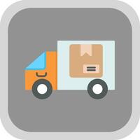 TruckTime Flat Round Corner Icon vector