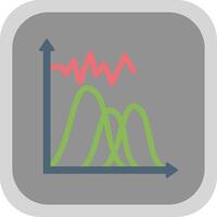 Wave Chart Flat Round Corner Icon vector