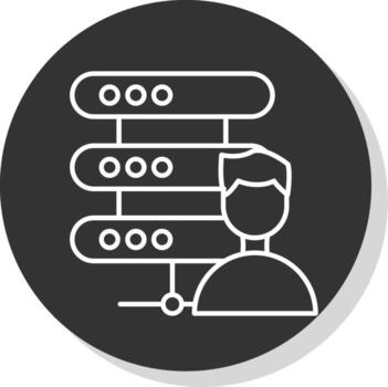 Data Scientist Line Grey Circle Icon vector