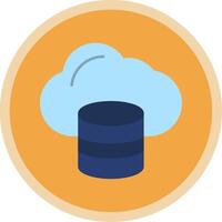 Cloud Data Flat Multi Circle Icon vector