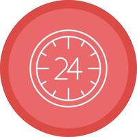 24 Hours Line Multi Circle Icon vector