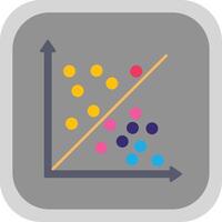 Scatter Graph Flat Round Corner Icon vector