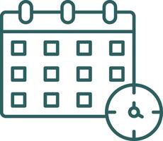 Schedule Line Gradient Round Corner Icon vector