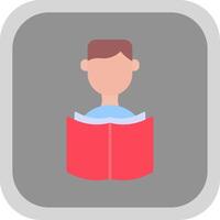 Student Flat Round Corner Icon vector