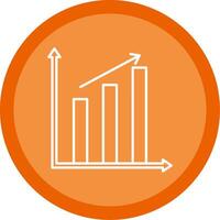 Bar Chart Line Multi Circle Icon vector