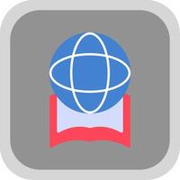 Global Education Flat Round Corner Icon vector