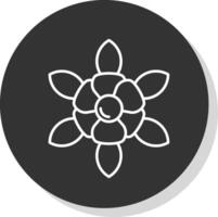 Daffodil Line Grey Circle Icon vector