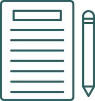 Notes Line Gradient Round Corner Icon vector