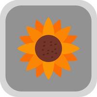 Sunflower Flat Round Corner Icon vector