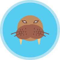 Walrus Flat Multi Circle Icon vector