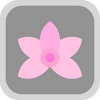 Lily Flat Round Corner Icon vector