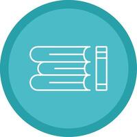 Book Stack Line Multi Circle Icon vector