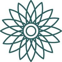 Sunflower Line Gradient Round Corner Icon vector