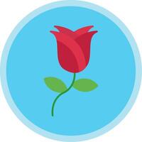 Rose Flat Multi Circle Icon vector