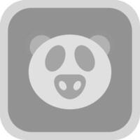 panda plano redondo esquina icono vector