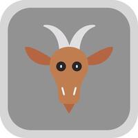 Goat Flat Round Corner Icon vector