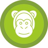 Monkey Glyph Multi Circle Icon vector