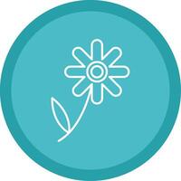 Chamomile Line Multi Circle Icon vector