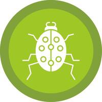 Beetle Glyph Multi Circle Icon vector