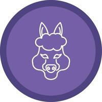 Alpaca Line Multi Circle Icon vector