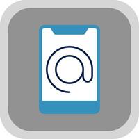 Arroba Flat Round Corner Icon vector
