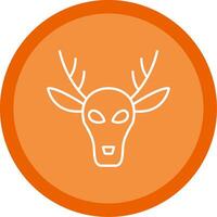 Deer Line Multi Circle Icon vector