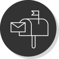 Letterbox Line Grey Circle Icon vector