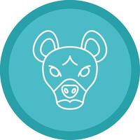 Hyena Line Multi Circle Icon vector