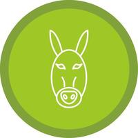 Donkey Line Multi Circle Icon vector