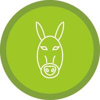 Donkey Line Multi Circle Icon vector