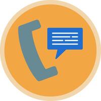 Phone Message Flat Multi Circle Icon vector