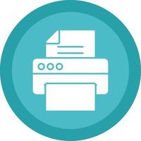 Printer Glyph Multi Circle Icon vector