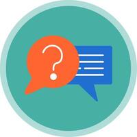 Question Flat Multi Circle Icon vector