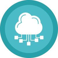 Cloud Server Glyph Multi Circle Icon vector