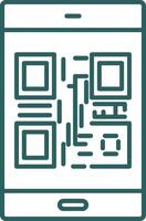 qr código línea degradado redondo esquina icono vector