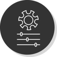 Gear Line Grey Circle Icon vector