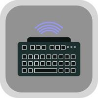 inalámbrico teclado plano redondo esquina icono vector