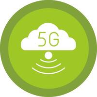 Cloud Connection Glyph Multi Circle Icon vector