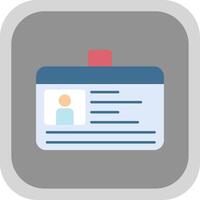 Id Card Flat Round Corner Icon vector