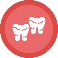 Tooth Damaged Glyph Multi Circle Icon vector