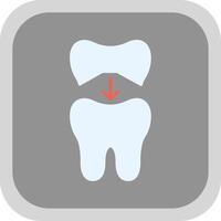 Tooth Cap Flat Round Corner Icon vector